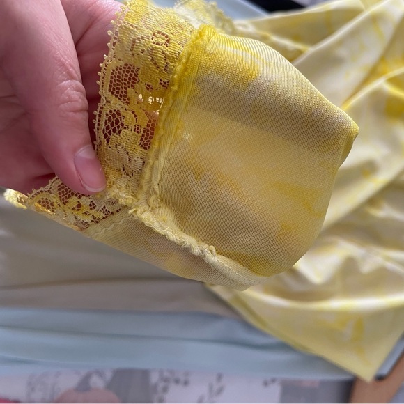 Vintage | 80s 90s Yellow Tie-Dye Slip Dress - Picture 10 of 13